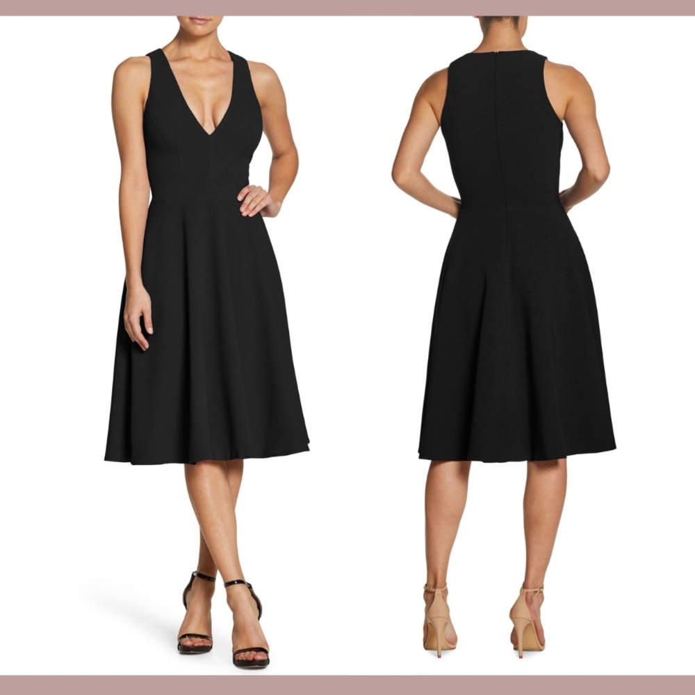 NEW Dress the Population [ XS ] Catalina Fit & Flare Dress in Black‎